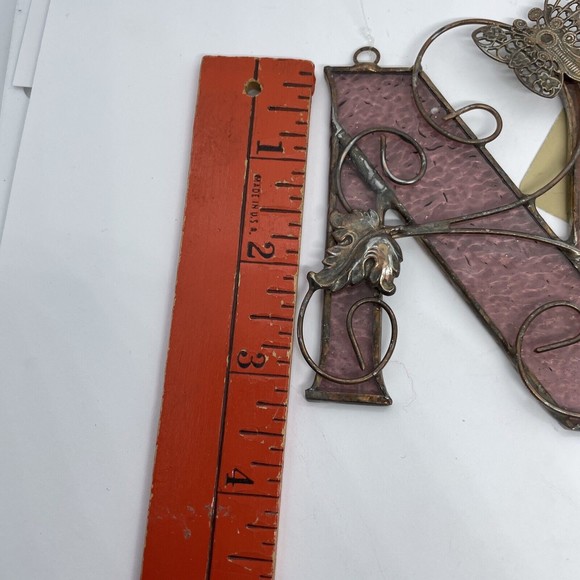 Stained Glass Window Hanging Letter "N" Sun Catcher Initial Vintage 1987 - Picture 5 of 6